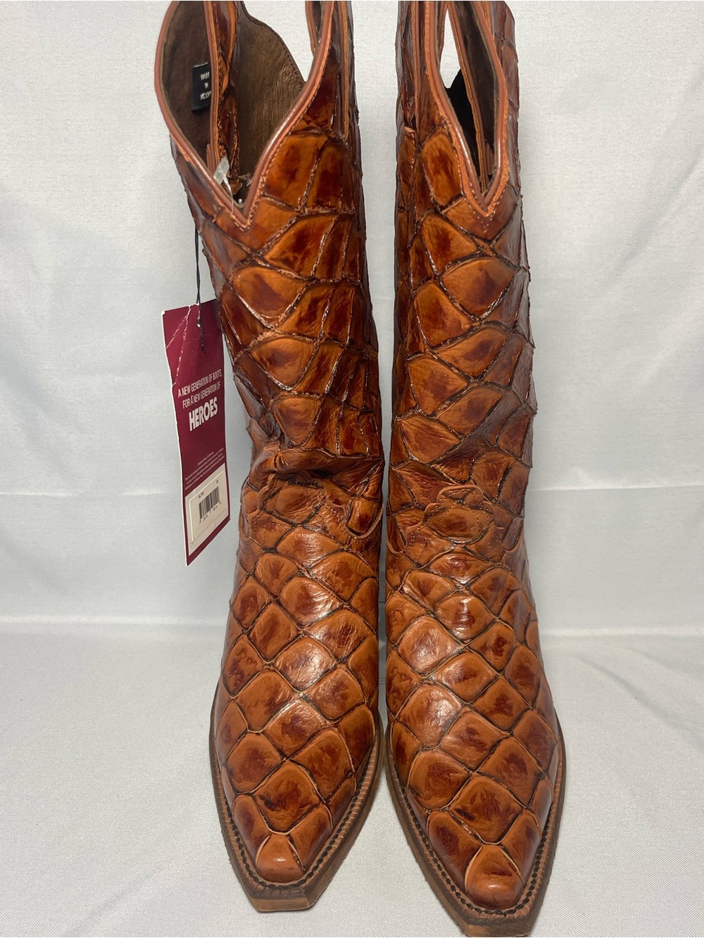 Nocona Croc Embossed Western Cowboy Boots 9B